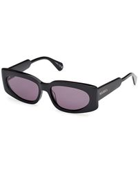 MAX&Co. - Mo0114 01A Sunglasses Acetate Smoke Squared Normal - Lyst