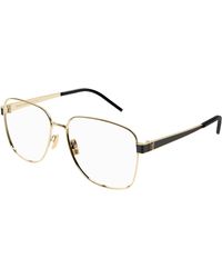 Saint Laurent - Sl M134 003 Optical Frames Metal Transparent Round - Lyst