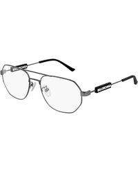 Balenciaga - Bb0117O 001 Optical Frames Metal Transparent Pilot - Lyst