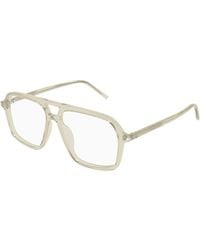Saint Laurent - Sl 960 004 Optical Frames Acetate Transparent Pilot - Lyst
