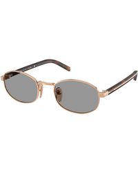 Prada - Pr B53S Svf50Q Sunglasses Steel Round Normal - Lyst