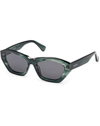 Max Mara - Mm0169 Kate 98A Sunglasses Acetate Smoke Geometric Normal - Lyst