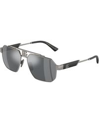 Dolce & Gabbana - Dg2294 04/6G Sunglasses Steel Pilot Mirrored Mirror - Lyst