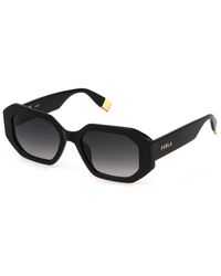 Furla - Sfu815 700 Sunglasses Acetate Smoke Squared Normal Nuanced - Lyst