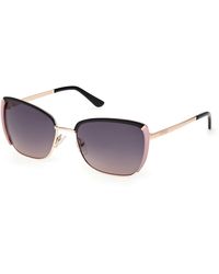 Guess - Gu00218 05B Sunglasses Metal Smoke Squared Normal - Lyst