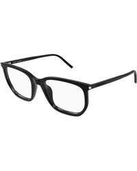 Saint Laurent - Sl 802 001 Optical Frames Acetate Transparent Geometric - Lyst