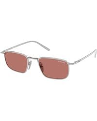 Prada - Pr D52S 1Bc80W Sunglasses Metal Bordeaux Pillow Normal - Lyst