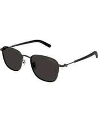 Montblanc - Mb0392Sa 001 Sunglasses Metal Squared - Lyst