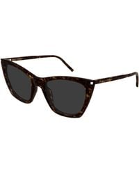 Saint Laurent - Sl 214 Kate Thin 002 Sunglasses Acetate Cat Eye - Lyst