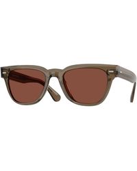 Oliver Peoples - Ov5601Su Rueny 1784C5 Sunglasses Acetate Bordeaux Squared Normal - Lyst