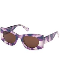 MAX&Co. - Mo0131 81E Sunglasses Injected Geometric Normal - Lyst