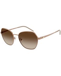 Emporio Armani - Ea2161 340013 Sunglasses Metal Geometric Normal Shaded - Lyst