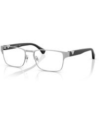 Emporio Armani - Ea1027 3045 Optical Frames Metal Transparent Squared Normal - Lyst