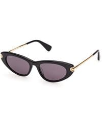 Max Mara - Mm0214 01A Sunglasses Acetate Smoke Squared Normal - Lyst