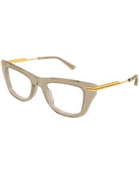 Bottega Veneta - Bv1370O 003 Optical Frames Acetate Transparent Squared - Lyst