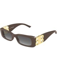 Balenciaga - Bb0096S 029 Sunglasses Acetate Smoke Squared Nuanced - Lyst