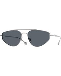 Oliver Peoples - X Jil Sander Ov1371St Edition 5 5036R5 Sunglasses Titanium Geometric Normal - Lyst