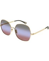 Chloé - Ch0282S 004 Sunglasses Metal Squared - Lyst