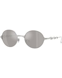 DIESEL - Dl1008 1001Z6 Sunglasses Metal Round Normal - Lyst