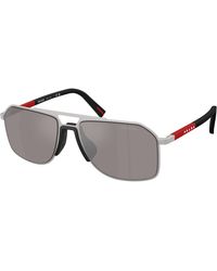 Prada Linea Rossa - Ps B51S 18X80I Sunglasses Metal Pilot Normal Mirrored - Lyst