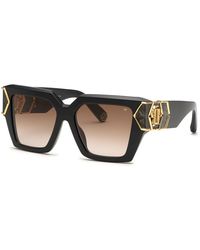 Philipp Plein - Spp135M Plein Hera 700Y Sunglasses Acetate Squared Normal Shaded - Lyst