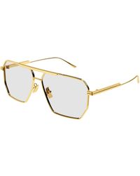 Bottega Veneta - Bv1012S 009 Sunglasses Metal Transparent Geometric - Lyst