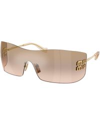 Miu Miu - Mu B53S 5Ak20P Sunglasses Metal Squared Mirror - Lyst