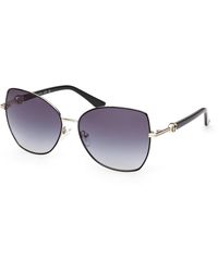 Guess - Gu00259 01B Sunglasses Metal Smoke Butterfly Normal - Lyst