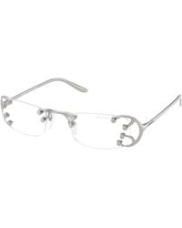 Prada - Pr C57S 28H08N Sunglasses Metal Transparent Squared Normal - Lyst