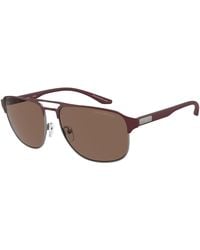Emporio Armani - Ea2144 336673 Sunglasses Metal Pilot Normal - Lyst