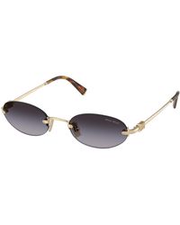Miu Miu - Mu A54S Zvn5D1 Sunglasses Metal Round Normal Shaded - Lyst