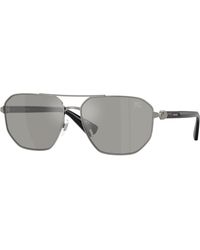 Burberry - Be3166 10036G Sunglasses Metal Pilot Mirrored - Lyst