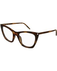 Saint Laurent - Sl 214 Kate Thin Opt 003 Optical Frames Acetate Transparent Cat Eye - Lyst