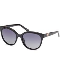 Guess - Gu7877 01D Sunglasses Injected Smoke Round Polarized Shaded - Lyst