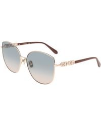 Ferragamo - Sf339S 774 Sunglasses Metal Squared Normal - Lyst