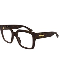 Bottega Veneta - Bv1409O 002 Optical Frames Acetate Transparent Squared - Lyst