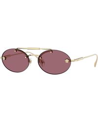 Versace - Ve2295 12521A Sunglasses Metal Round Normal - Lyst