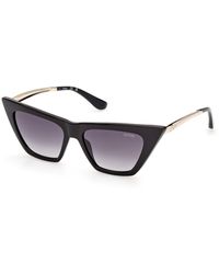 Guess - Gu00310 01B Sunglasses Injected Smoke Cat Eye Normal - Lyst