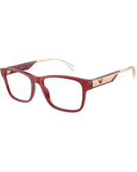 Emporio Armani - Ea3239 6093 Optical Frames Acetate Transparent Squared Normal - Lyst