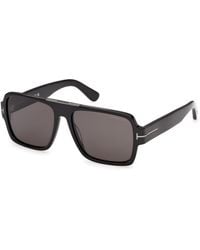 Tom Ford - Ft1408-N Sean-02 01A Sunglasses Acetate Smoke Squared Normal - Lyst