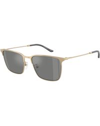 Emporio Armani - Ea2164D 30026G Sunglasses Metal Squared Mirrored - Lyst
