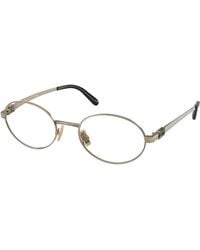 Miu Miu - Mu 50Zv 26C1O1 Optical Frames Metal Transparent Round Normal - Lyst