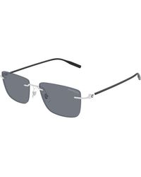 Montblanc - Mb0429S 002 Sunglasses Metal Squared - Lyst