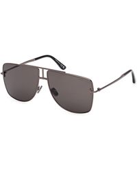 Tom Ford - Ft1307 Eliott-02 08A Sunglasses Metal Smoke Squared Normal - Lyst