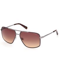 Guess - Gu00167 09F Sunglasses Metal Squared Normal - Lyst