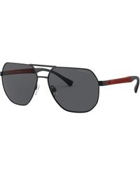 Emporio Armani - Ea2099D 333087 Sunglasses Metal Squared Normal - Lyst