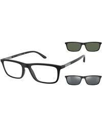 Emporio Armani - Ea4160 50421W Sunglasses Injected Transparent Squared Normal Clip-On - Lyst