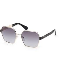MAX&Co. - Mo0141 32B Sunglasses Metal Smoke Geometric Normal - Lyst