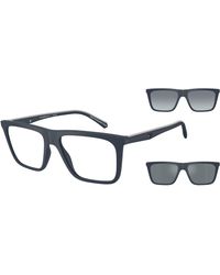 Emporio Armani - Ea4258 50011W Sunglasses Injected Transparent Squared Normal - Lyst