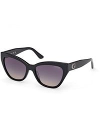 Guess - Gu00204 01B Sunglasses Acetate Smoke Cat Eye Normal - Lyst